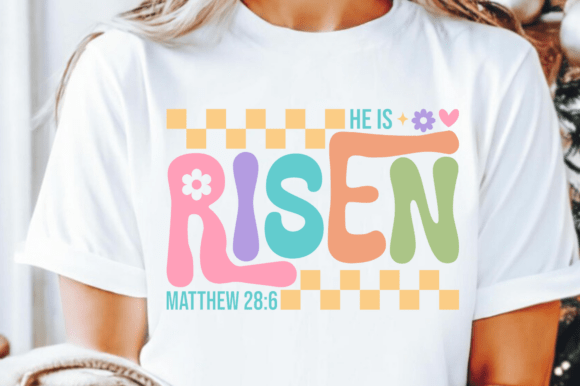 Checkered Risen SVG, Christian Easter SVG for Modern T-Shirt Designs & Graphics
