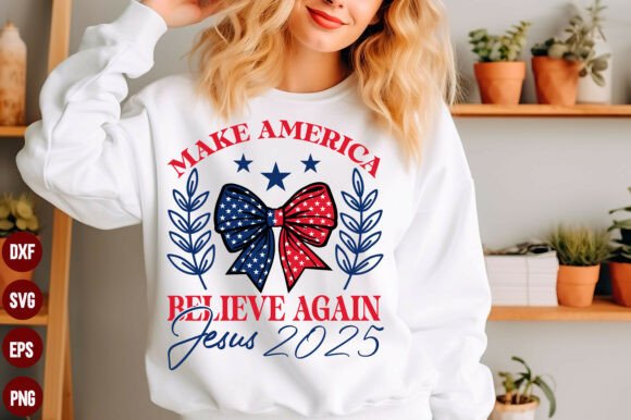 Coquette Jesus 2025 Make America SVG for T-Shirt Designs & Crafting Graphics
