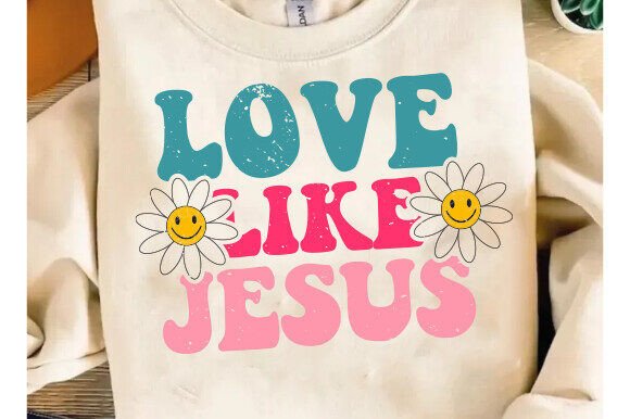 Floral Jesus Love SVG PNG: T-Shirt Graphics for Faith-Based Design Sellers