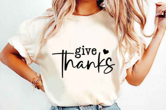 Give Thanks SVG, Fall Christian PNG for T-Shirt Designs & Marketing Graphics