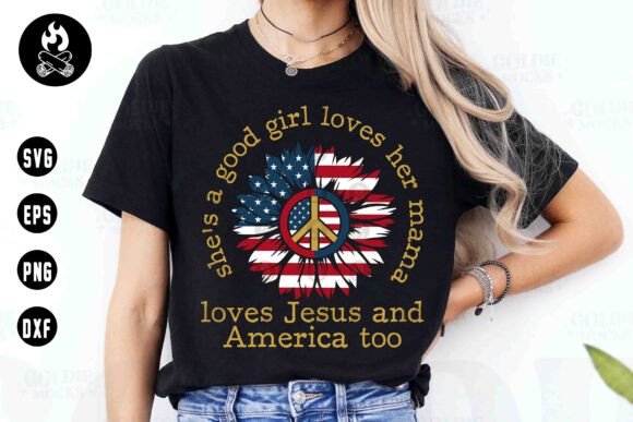 Good Girl Jesus USA SVG: Rustic Boho Graphics for Patriotic T-Shirt Designs