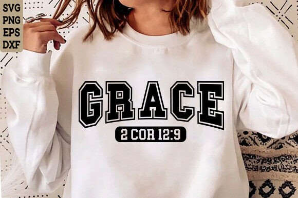 Grace 2 Cor 12 9 PNG SVG – Christian Graphic for T-Shirt & Merchandise Design
