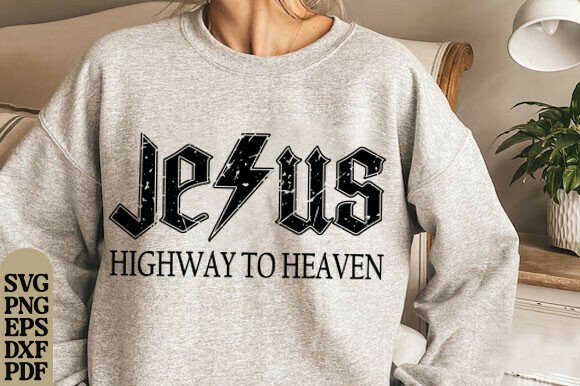 h1Jesus Highway to Heaven SVG - PNG, Chris: Faith-Inspired Graphics for T-Shirt Designs and Handmade Crafts/h1
