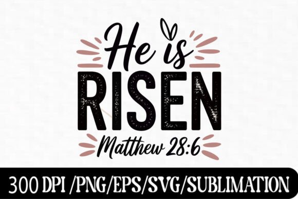 He is Risen Matthew 28 6 SVG – Christian Graphics for T-Shirt Designs & Blog Visuals
