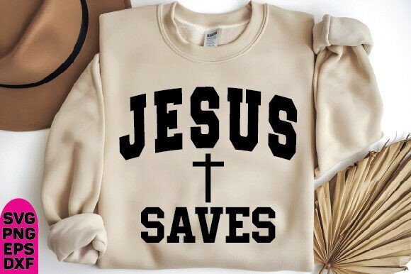 Jesus Saves SVG Christian Graphic for T-Shirt Designs & Digital Products