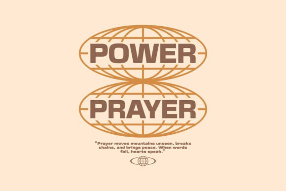 Power Prayer Christian Typography Design