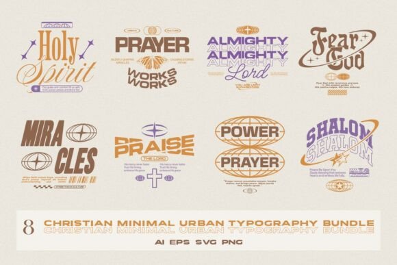 Retro Christian Urban Typography Bundle Adds Bold Personality to Marketing Visuals